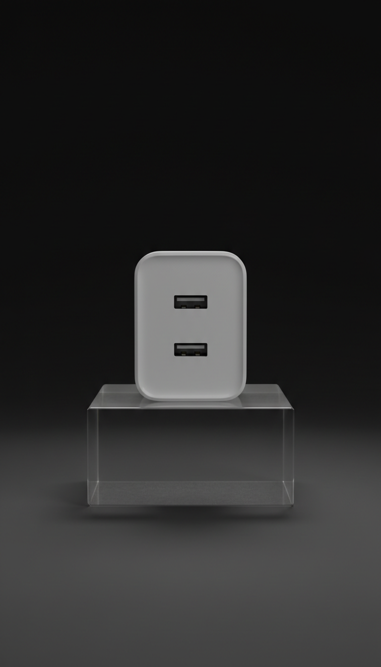 Dual-port compact wall charger