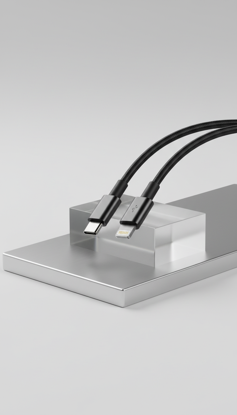 Onyx black USB-C to lightning cable